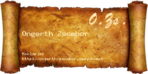 Ongerth Zsombor névjegykártya